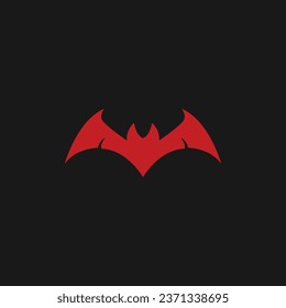 red bat vector icon logo template halloween element