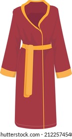 Red bath robe, illustration, vector on a white background.