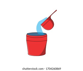 Red bathtub,container water vector illustration