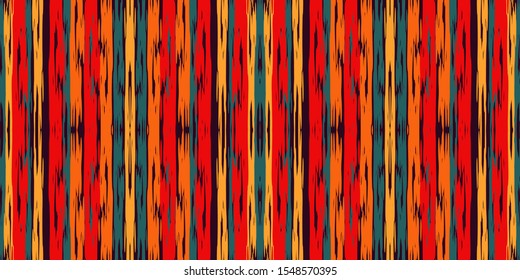 Red Batik Geometrical Seamless Pattern. Red Shibori Damask Watercolor Motif. Shibori Traditional Design. Japan Shibori Boho Vector Background. Ikat.