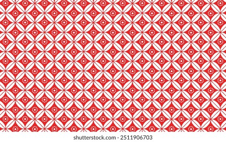 Ilustración vectorial roja batik kawung para Elementos de diseño