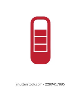 símbolo de advertencia de carga del logotipo de error de la batería roja