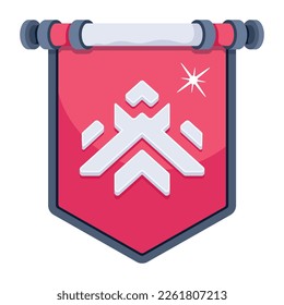 Red battle flag 2d icon vector 