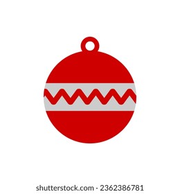 red bauble vector on a white background