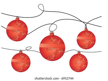 red baubles on a string