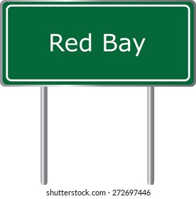 Red Bay, Alabama, road sign green vector illustration, road table, USA city