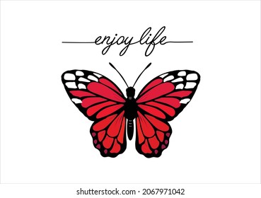 red bbutterflies and daisies positive quote flower design margarita 
mariposa
stationery,mug,t shirt,phone case fashion slogan  style spring summer sticker and etc Tawny Orange Monarch Butterfly