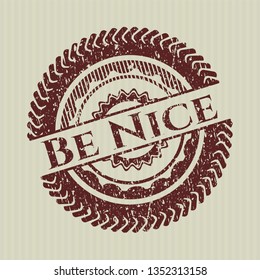Red Be Nice grunge seal