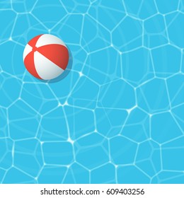 red beach ball in swimming pool