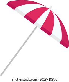 Red Beach Umbrella, Illustration, Vector On A White Background