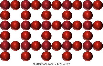 red beads on white, red and white 3D bubble, ball grid block, design for fabric print, paint t-shirt screen
