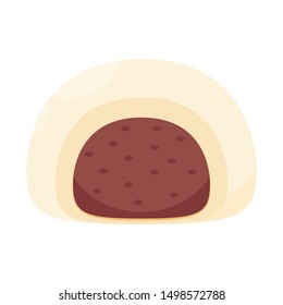 Red bean bun vector. wallpaper. free space for text. copy space.