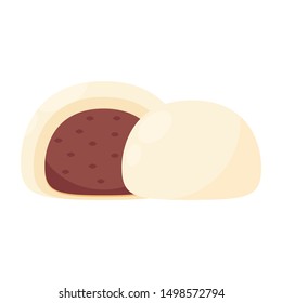 Red bean bun vector. wallpaper. free space for text. copy space.