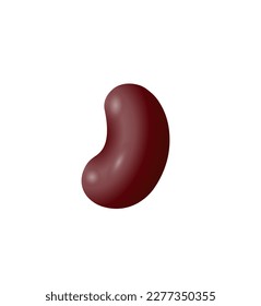 Red bean grain vector illustration isolated on white background