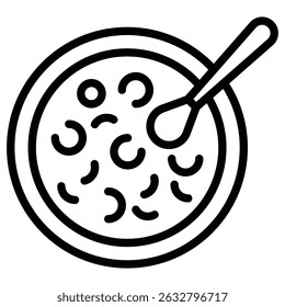 Red bean soup icon Black and white outline vector