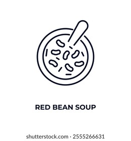 red bean soup  outline icon. Linear vector from food concept. Thin line red bean soup  icon isolated on white background