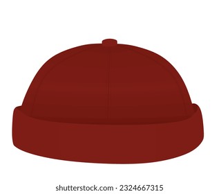 Red  beanie hat. vector illustration