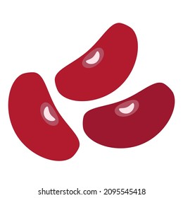 Red Beans Flat Clipart Vector Illustration