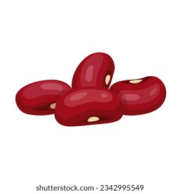 Granos rojos aislados en fondo blanco.Dibujo ilustrativo vectorial