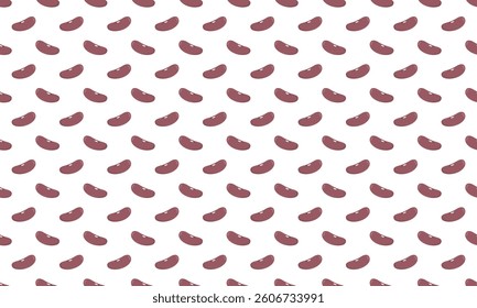 Red beans or kidney bean seamless pattern background. Vector Repeating Texture. 