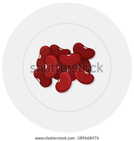 Red beans on plate illustration