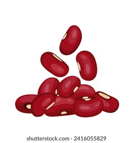 Red beans on a white background