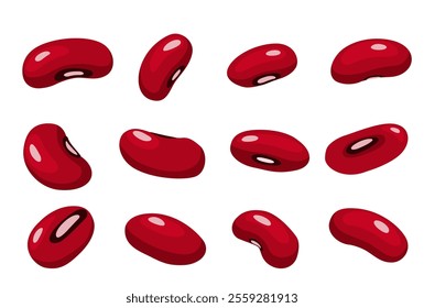 Red beans on a white background