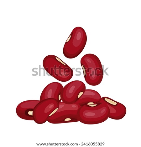Red beans on a white background