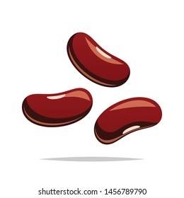 Red beans vector isolated illustration