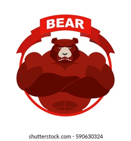 Red Bear. Exchange Trader illustration. Business concept
