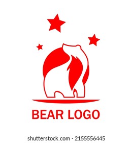 red bear logo template, vector illustration, best used for company