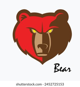 Diseño gráfico de emblema y logotipo de Vector Oso Rojo 