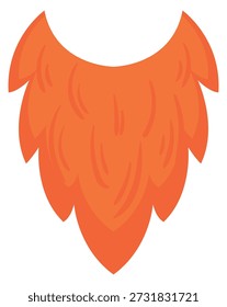 Red beard icon. Party accessory in retro irish style