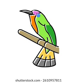 red bearded bee eater bird exotic color icon vector. red bearded bee eater bird exotic sign. isolated symbol illustration
