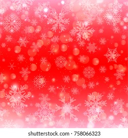 Red beautiful background snowflake - stock vector