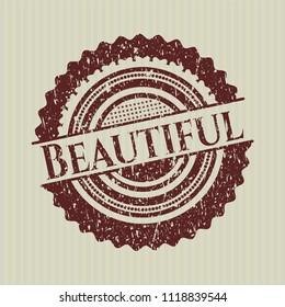 Red Beautiful distress grunge style stamp