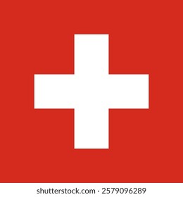 red beautiful flag of switzerland