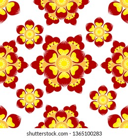 Red Beautiful Flower Pattern
