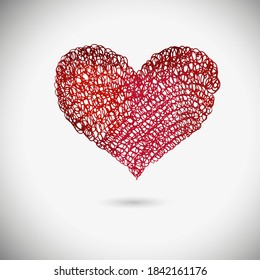 El corazón rojo hermoso. Objeto de tatuaje cardíaco. Signo de San Valentín. Elemento de diseño. Ilustración vectorial.