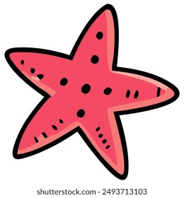 red beautiful starfish vector illustration