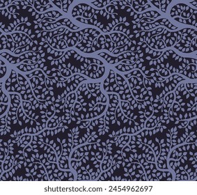 Red beautiful vector tree pattern. Natural wallpaper, floral decoration, illustration. Print design, hand drawn elements.