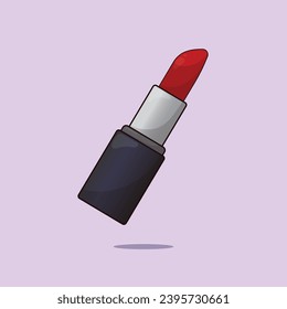 Red Beauty Makeup Lipstick Illustration Vector Women Cosmetic Product Icon