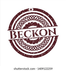 Red Beckon rubber seal with grunge texture