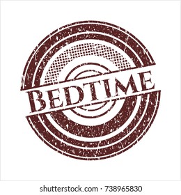 Red Bedtime distressed rubber stamp