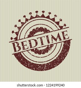Red Bedtime grunge stamp