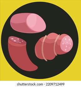 red beef cutlet vector illustration
