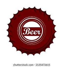 tapa de botella de cerveza roja icono