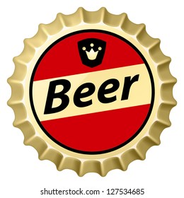 Red beer cap.  Illustration of designer on white background