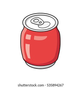 Red beer, cola or soda soft drink can isolated.