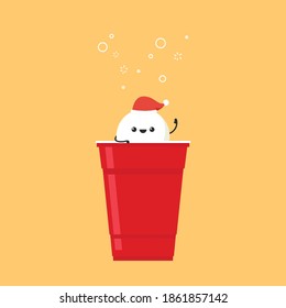 Red beer cup and ball character. design. wallpaper. ball character.